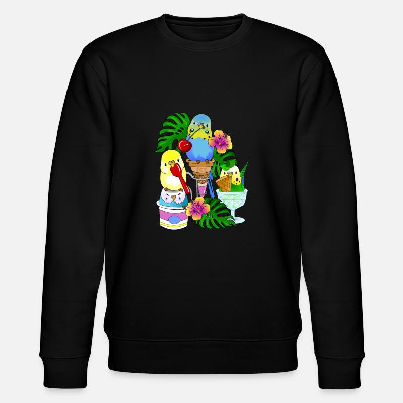 Wellensittich Eis Eiscreme - Stanley/Stella Unisex Bio-Sweatshirt CHANGER  - Schwarz