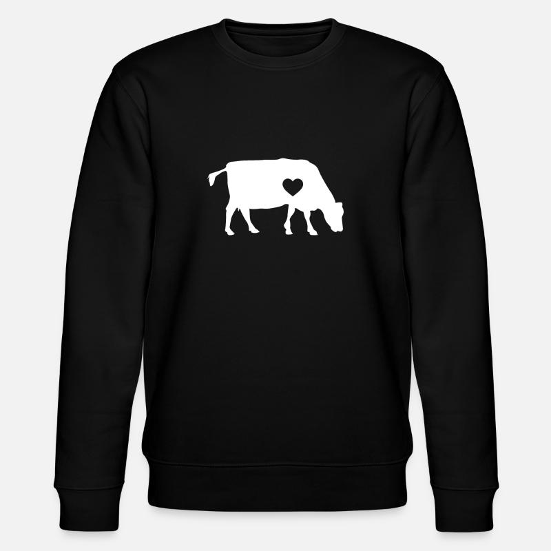Cow's heart - - Stanley/Stella CHANGER Unisex Organic Sweatshirt - black