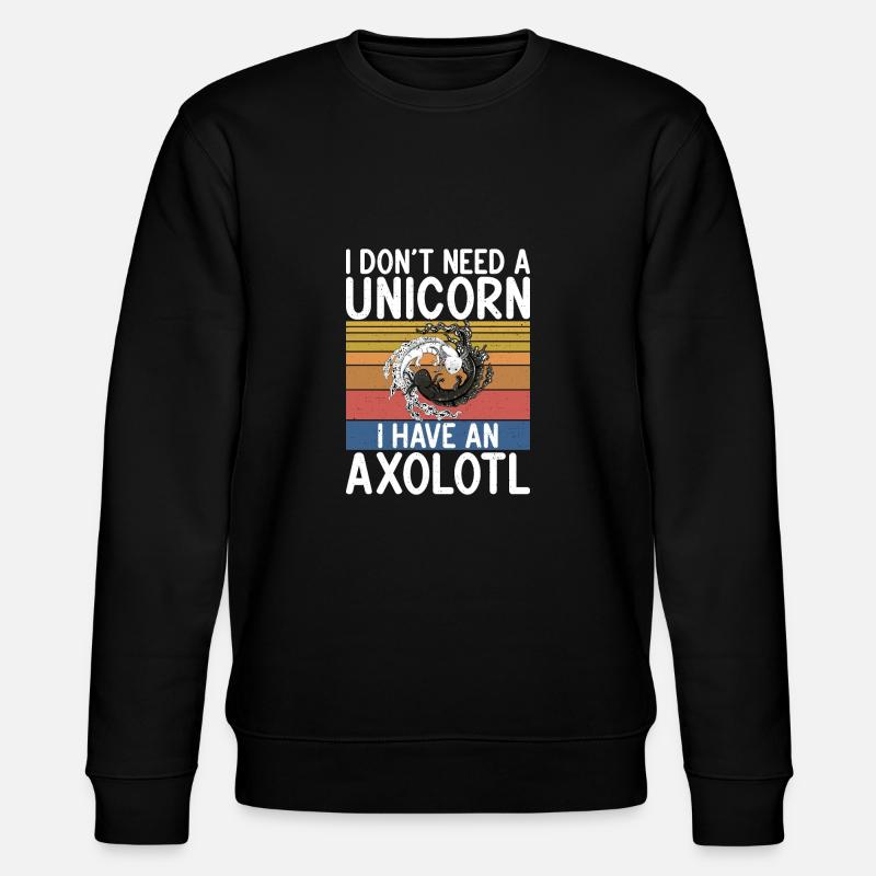 Axolotl Liebhaber Geschenke - Stanley/Stella Unisex Bio-Sweatshirt CHANGER  - Schwarz