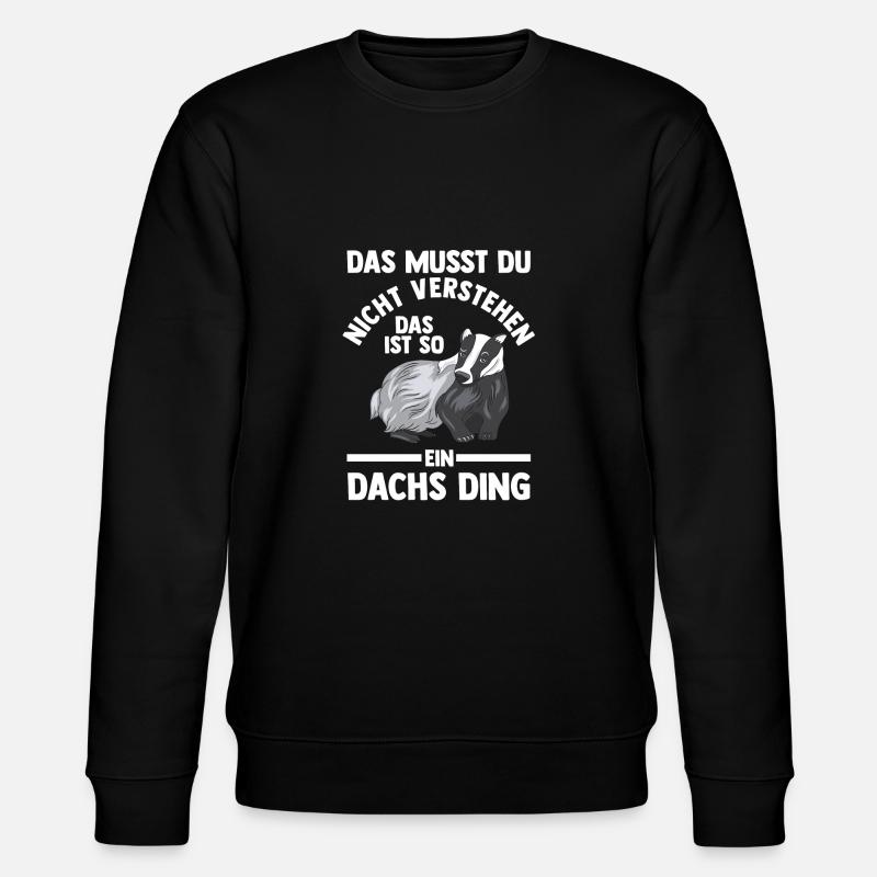 Tiermotiv Dachs - Stanley/Stella Unisex Bio-Sweatshirt CHANGER  - Schwarz