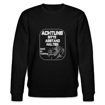 Achtung Hund im training - Stanley/Stella Unisex Bio-Sweatshirt CHANGER  - Schwarz - Vorne - Nik (191cm) & Marisol (170cm)