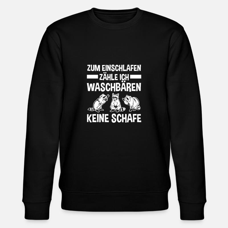 Tiermotiv Waschbär - Stanley/Stella Unisex Bio-Sweatshirt CHANGER  - Schwarz