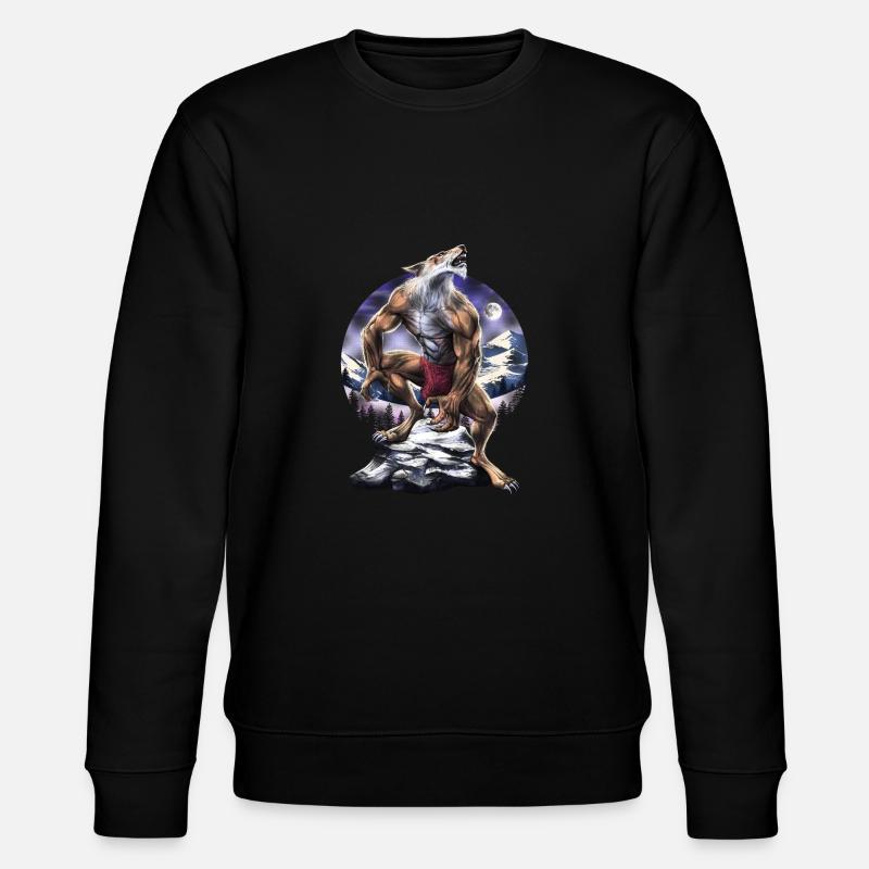 Werewolf Full Moon Howling - Stanley/Stella CHANGER Unisex Organic Sweatshirt - black