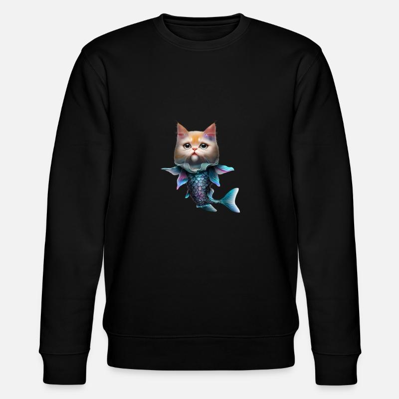 Fischkatze Fusion - Stanley/Stella Unisex Bio-Sweatshirt CHANGER  - Schwarz