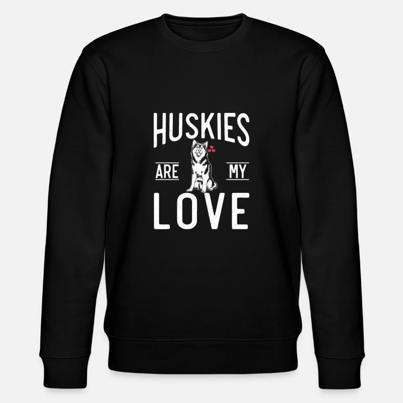 Husky-Hunde-Geschenke - Stanley/Stella Unisex Bio-Sweatshirt CHANGER  - Schwarz