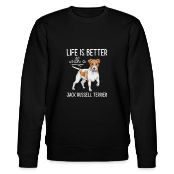 Jack Russell Terrier - Stanley/Stella CHANGER Unisex Organic Sweatshirt - black - Front - Nik (191cm) & Marisol (170cm)
