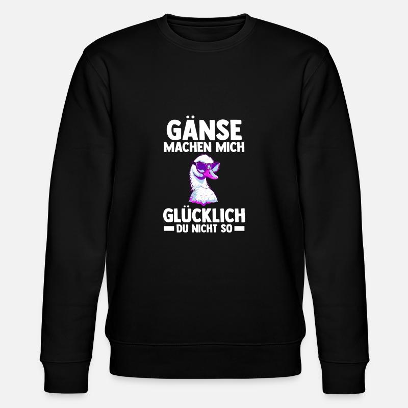 Gans Gänse - Stanley/Stella Unisex Bio-Sweatshirt CHANGER  - Schwarz