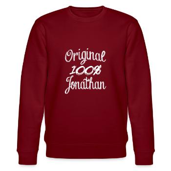 Original 100% Jonathan - Stanley/Stella Unisex Bio-Sweatshirt CHANGER  - Burgunderrot - Vorne - Nik (191cm) & Marisol (170cm)