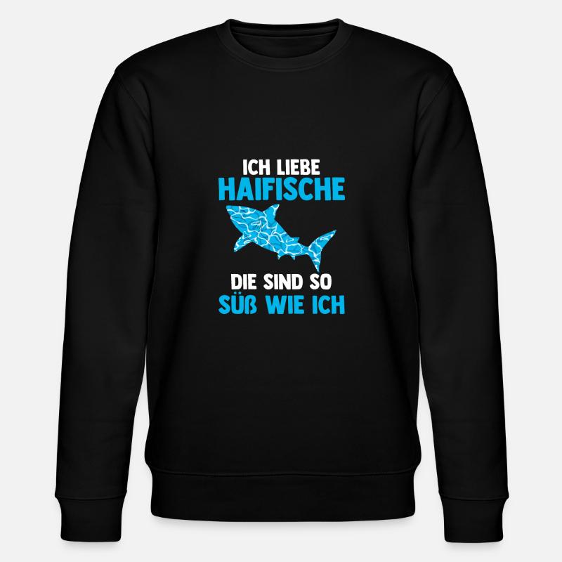 Fische Haifisch - Stanley/Stella Unisex Bio-Sweatshirt CHANGER  - Schwarz