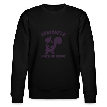 Niedliches Eichhörnchen für Eichhörnchenliebhaber - Stanley/Stella Unisex Bio-Sweatshirt CHANGER  - Schwarz - Vorne - Nik (191cm) & Marisol (170cm)