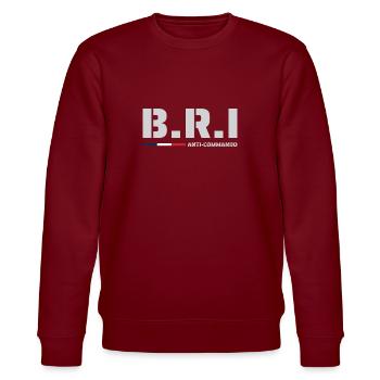 BRI BAC Anti-Kommando Frankreich - Stanley/Stella Unisex Bio-Sweatshirt CHANGER  - Burgunderrot - Vorne - Nik (191cm) & Marisol (170cm)
