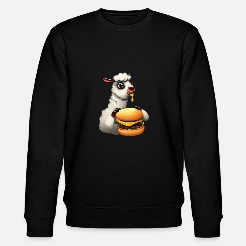 Lama Cheeseburger - Stanley/Stella Unisex Bio-Sweatshirt CHANGER  - Schwarz