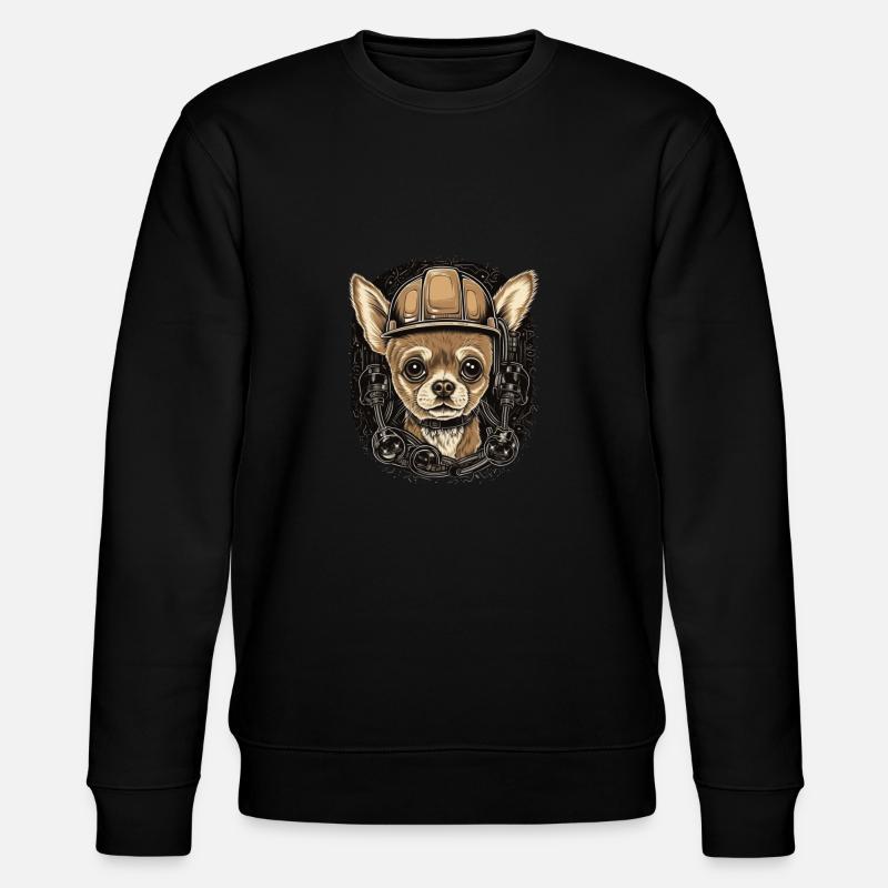 Chihuahua | Construction Worker | Construction | - Stanley/Stella CHANGER Unisex Organic Sweatshirt - black