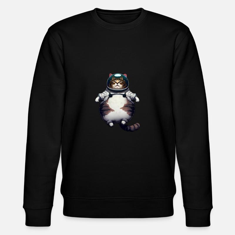 Fette Astronaut Katze - Stanley/Stella Unisex Bio-Sweatshirt CHANGER  - Schwarz