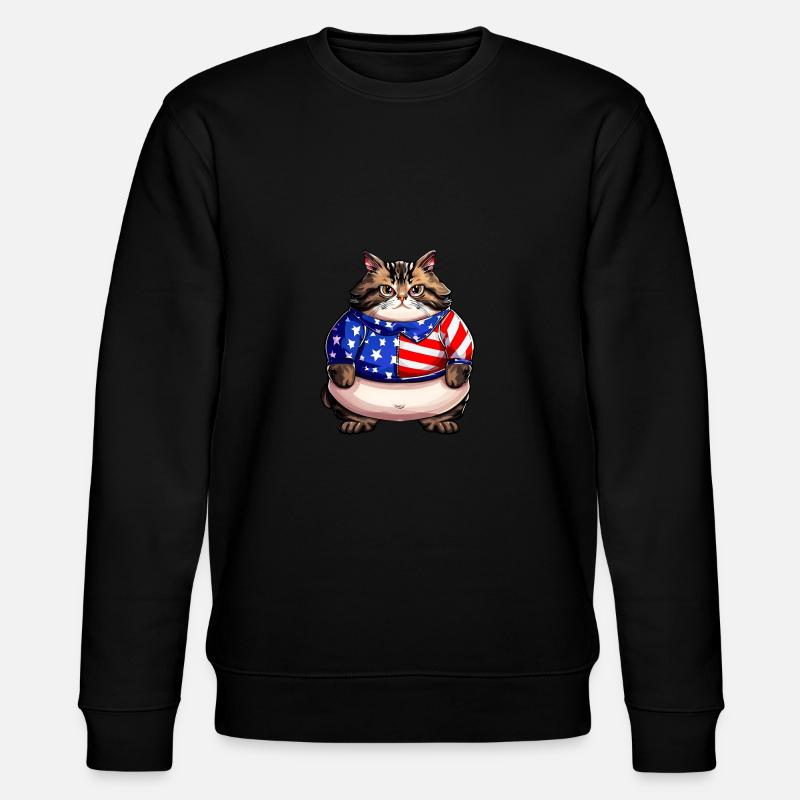 Chat drapeau américain - Sweat bio CHANGER Stanley/Stella Unisexe - noir
