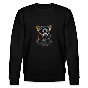 Chihuahua | Chien Cool | Rap | Hip-Hop | Gangster - Sweat bio CHANGER Stanley/Stella Unisexe - noir - Devant - Nik (191cm) & Marisol (170cm)