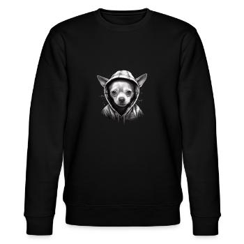 Chihuahua | Chien Cool | Rap | Hip-Hop | Gangster - Sweat bio CHANGER Stanley/Stella Unisexe - noir - Devant - Nik (191cm) & Marisol (170cm)