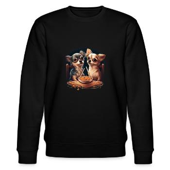 Chihuahua | Amour Spaghetti | La Belle | Chien | - Sweat bio CHANGER Stanley/Stella Unisexe - noir - Devant - Nik (191cm) & Marisol (170cm)
