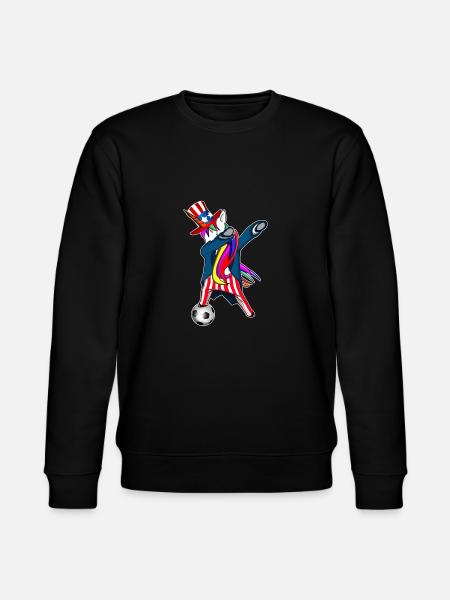 4. Juli Dabbing US-Einhorn - Stanley/Stella Unisex Bio-Sweatshirt CHANGER  - Schwarz