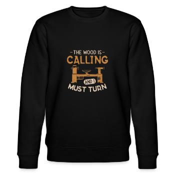 Turning Wood Lathe Lathe - Stanley/Stella CHANGER Unisex Organic Sweatshirt - black - Front - Nik (191cm) & Marisol (170cm)