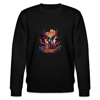Chihuahua | Gaming Gamer Funny Comic Videogame - Stanley/Stella CHANGER Unisex Organic Sweatshirt - black - Front - Nik (191cm) & Marisol (170cm)
