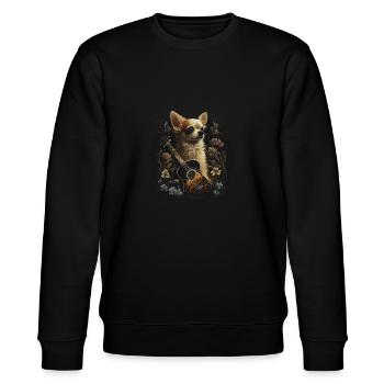 Chihuahua | Aloha Ukulele Hawaii Gitarre Lustiger - Stanley/Stella Unisex Bio-Sweatshirt CHANGER  - Schwarz - Vorne - Nik (191cm) & Marisol (170cm)