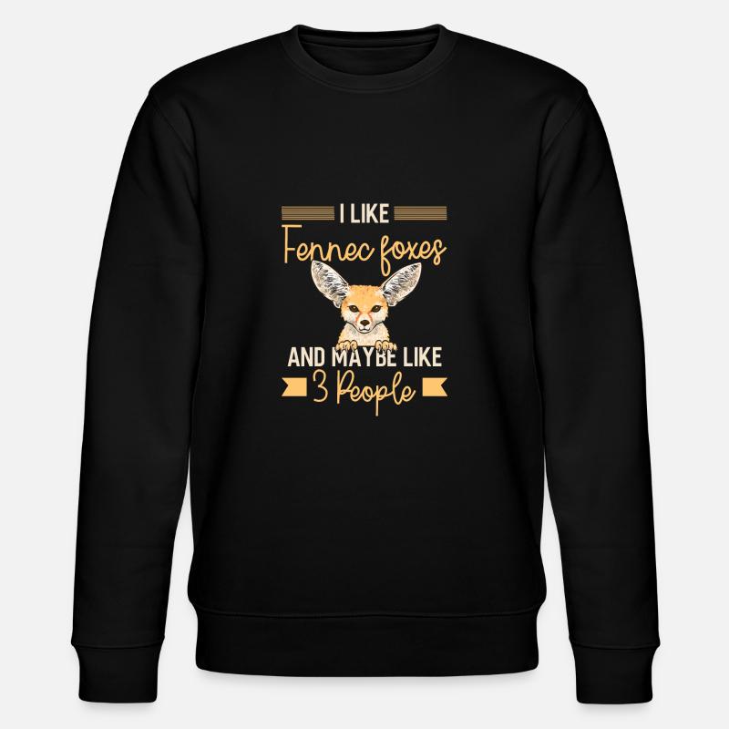Fennek Fuchs Fennec Fox Wüstenfuchs - Stanley/Stella Unisex Bio-Sweatshirt CHANGER  - Schwarz