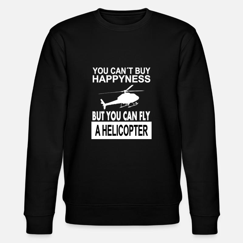 Helikopter fliegen Hubschrauber-Pilot Geschenkidee - Stanley/Stella Unisex Bio-Sweatshirt CHANGER  - Schwarz