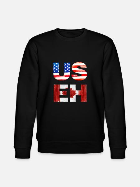 US EH Drapeau canado-américain - Sweat bio CHANGER Stanley/Stella Unisexe - noir