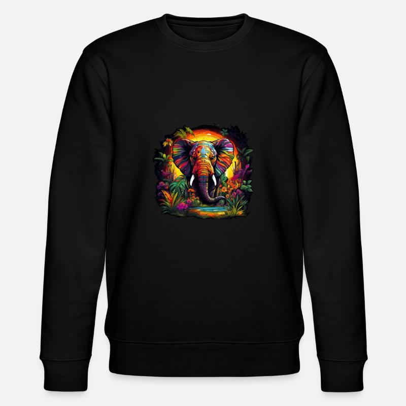 Éléphants dans la jungle - Sweat bio CHANGER Stanley/Stella Unisexe - noir