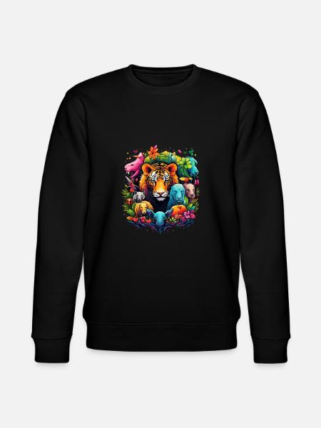 Tiger im Dschungel - Stanley/Stella Unisex Bio-Sweatshirt CHANGER - Schwarz
