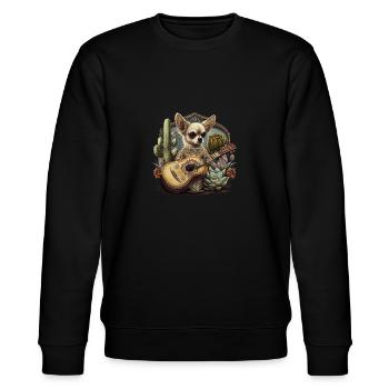 Chihuahua | Aloha Ukulele Hawaii Gitarre Lustiger - Stanley/Stella Unisex Bio-Sweatshirt CHANGER  - Schwarz - Vorne - Nik (191cm) & Marisol (170cm)