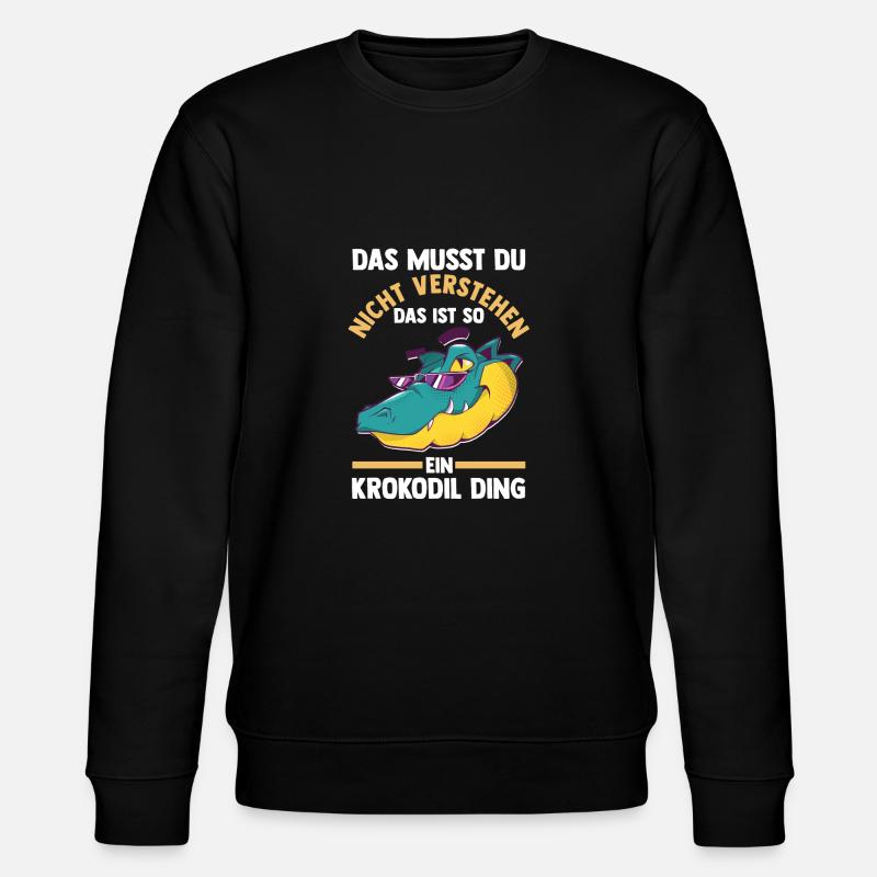 Krokodile - Stanley/Stella Unisex Bio-Sweatshirt CHANGER  - Schwarz