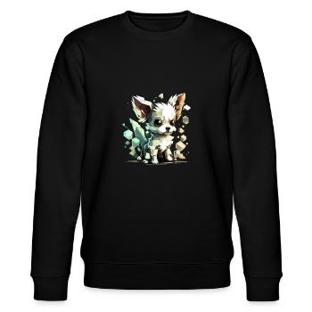 Chihuahua | Gaming Gamer Funny Comic Videogame - Stanley/Stella CHANGER Unisex Organic Sweatshirt - black - Front - Nik (191cm) & Marisol (170cm)