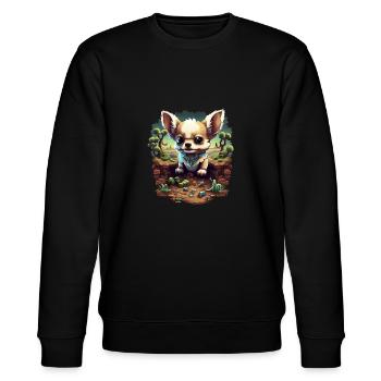 Chihuahua | Gaming Gamer Funny Comic Videogame - Stanley/Stella CHANGER Unisex Organic Sweatshirt - black - Front - Nik (191cm) & Marisol (170cm)