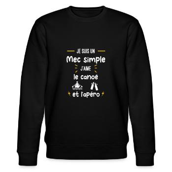 canoë apéro mec simple humour - Sweat bio CHANGER Stanley/Stella Unisexe - noir - Devant - Nik (191cm) & Marisol (170cm)