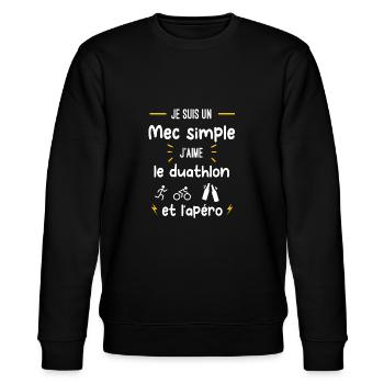 duathlon apéro mec simple humour - Sweat bio CHANGER Stanley/Stella Unisexe - noir - Devant - Nik (191cm) & Marisol (170cm)
