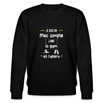 gym apéro mec simple humour - Sweat bio CHANGER Stanley/Stella Unisexe - noir - Devant - Nik (191cm) & Marisol (170cm)
