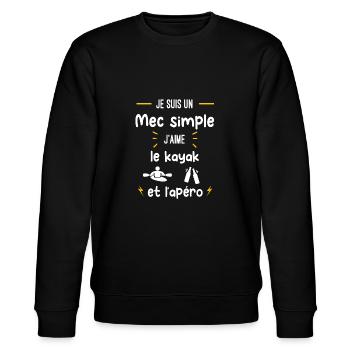 kayak apéro mec simple humour - Sweat bio CHANGER Stanley/Stella Unisexe - noir - Devant - Nik (191cm) & Marisol (170cm)