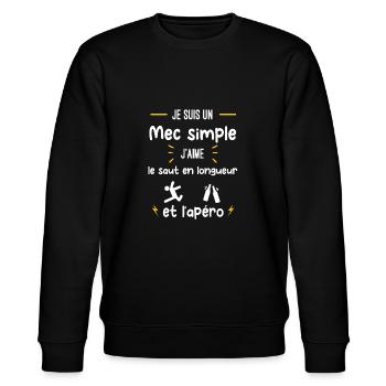 saut en longueur apéro mec simple humour - Sweat bio CHANGER Stanley/Stella Unisexe - noir - Devant - Nik (191cm) & Marisol (170cm)