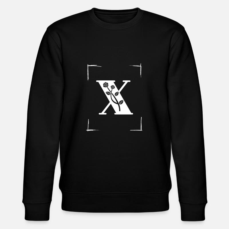 letter X initial - Stanley/Stella CHANGER Unisex Organic Sweatshirt - black
