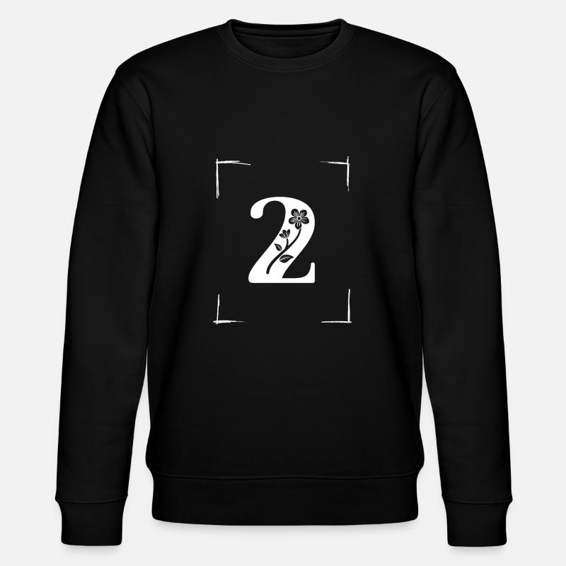 number 2 initial - Stanley/Stella CHANGER Unisex Organic Sweatshirt - black