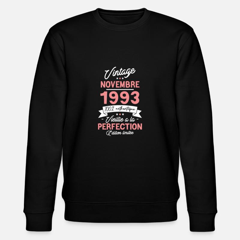 Geburtstagsgeschenk November 1993 30 Jahre - Stanley/Stella Unisex Bio-Sweatshirt CHANGER  - Schwarz