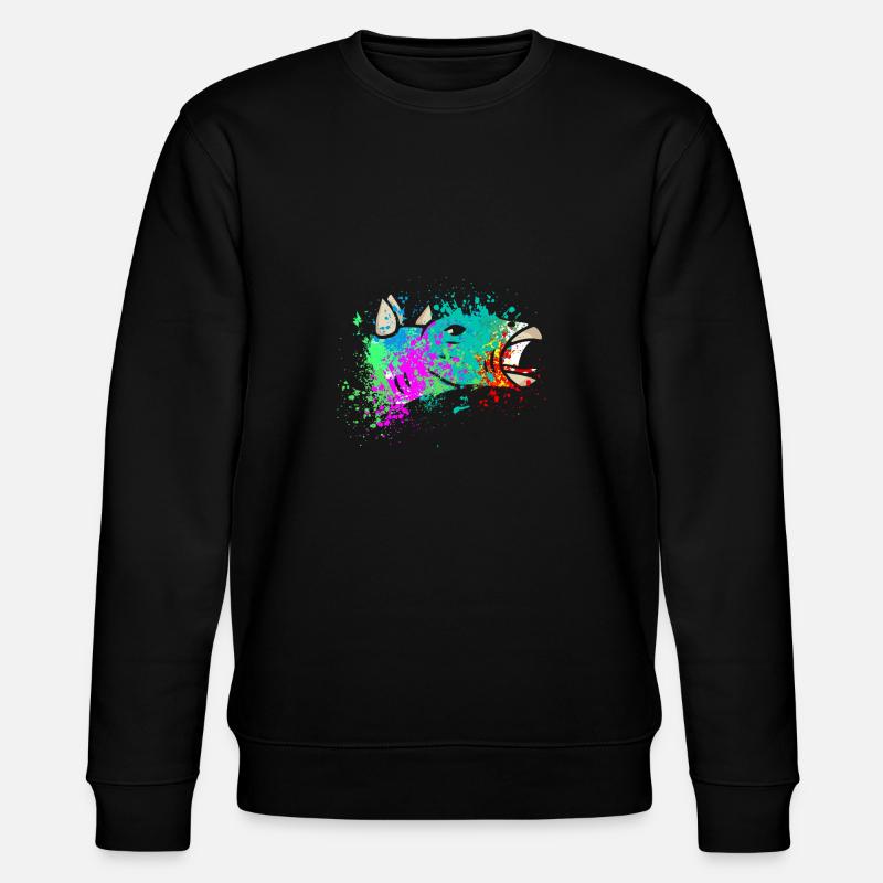 Splash art Dinosaur Stegosaurus head - Stanley/Stella Unisex Bio-Sweatshirt CHANGER  - Schwarz