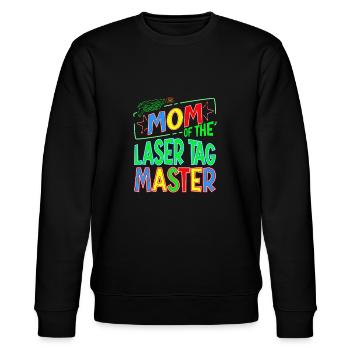Mommy Mom Of the Laser Tag Birthday Boy Master - Stanley/Stella Unisex Bio-Sweatshirt CHANGER  - Schwarz - Vorne - Nik (191cm) & Marisol (170cm)