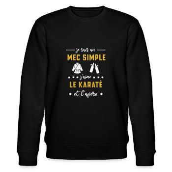 karaté karategi mec simple apéro cadeau karatéka - Sweat bio CHANGER Stanley/Stella Unisexe - noir - Devant - Nik (191cm) & Marisol (170cm)