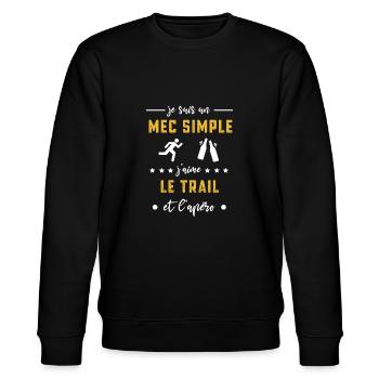 trail mec simple apéro cadeau trailleur - Sweat bio CHANGER Stanley/Stella Unisexe - noir - Devant - Nik (191cm) & Marisol (170cm)
