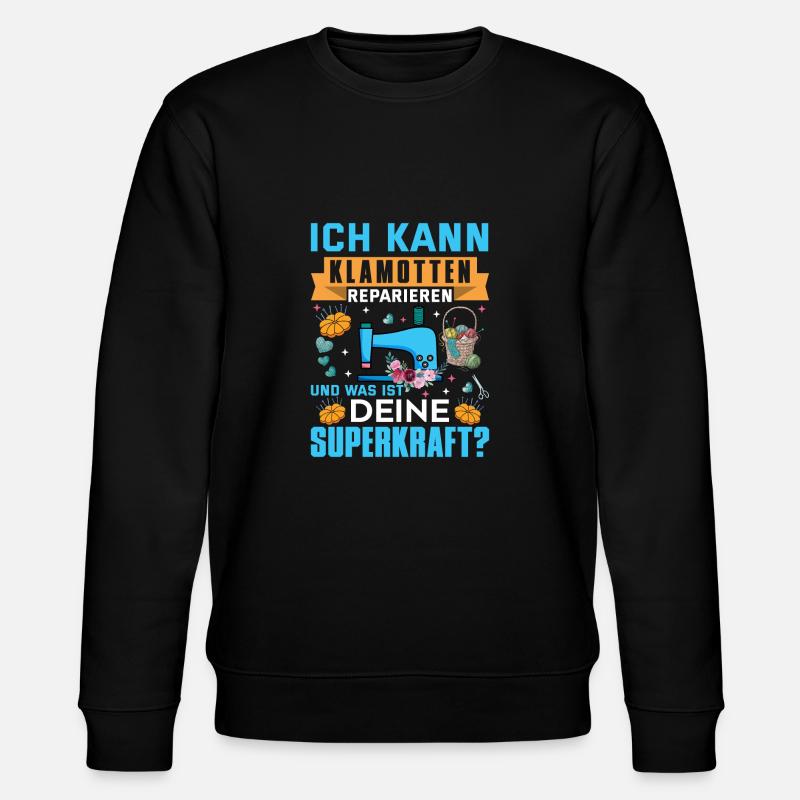 Klamotten reparieren Nähen Geschenkidee - Stanley/Stella Unisex Bio-Sweatshirt CHANGER  - Schwarz