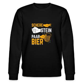Schere, Stein, Paar, Bier - das perfekte Outfit - Stanley/Stella Unisex Bio-Sweatshirt CHANGER  - Schwarz - Vorne - Nik (191cm) & Marisol (170cm)