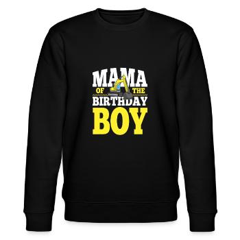 Mama Of the Birthday Boy Construction Family Party - Stanley/Stella Unisex Bio-Sweatshirt CHANGER  - Schwarz - Vorne - Nik (191cm) & Marisol (170cm)